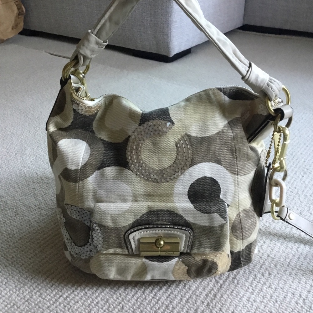 Coach Hobo Bag in Cream and Brown - Picture 1 of 16